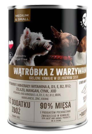 PetRepublic puszka dla psa wątróbką warzywa 400 g