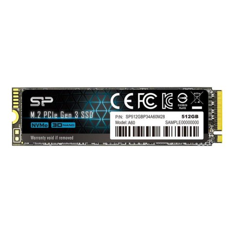 Dysk SSD Silicon Power A60 512GB PCIe Gen3x4 NVMe (2200/1600 MB/s) 2280 BULK