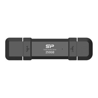 Dysk zewnętrzny SSD Silicon Power DS72 250GB USB-A USB-C 1050/850 MB/s Czarny