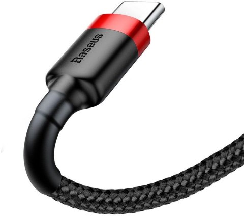 KABEL USB-A -> USB-C Baseus Cafule CATKLF-U91 300cm 2A QC 3.0 CZARNO-CZERWONY W OPLOCIE