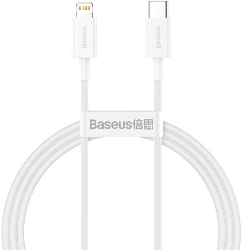 KABEL USB-C -> Lightning / iPhone Baseus Superior CATLYS-A02 1m 20W PD Quick Charging BIAŁY PREMIUM