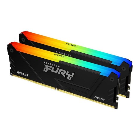 Pamięć DDR4 Kingston Fury Beast RGB 16GB (2x8GB) 2666MHz CL16 1,2V 1Gx8 czarna