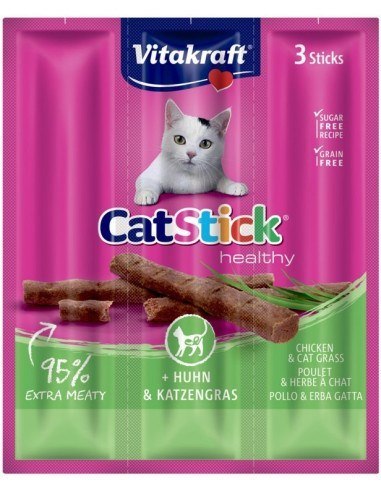 VITAKRAFT CAT STICK MINI kurczak/trawa dla kota 3szt