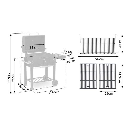 Grill węglowy Berdsen BD-890 czarny