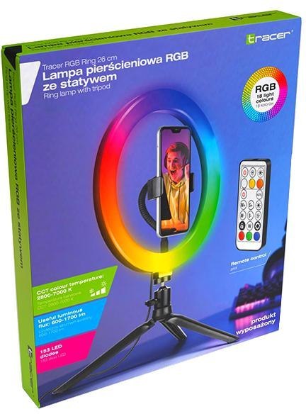 Lampa Tracer RGB Ring ze statywem