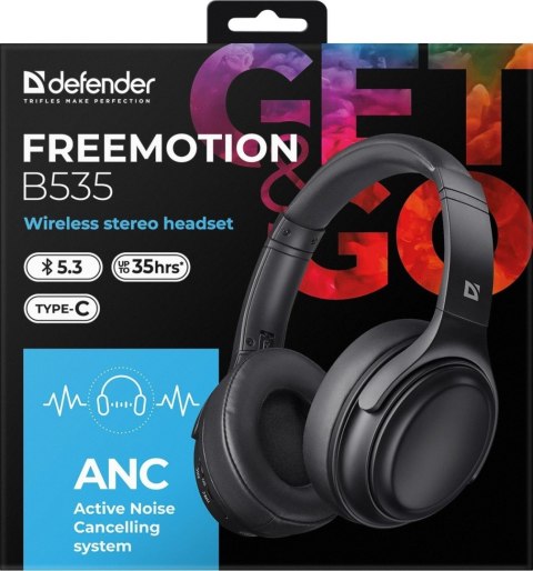 SŁUCHAWKI DEFENDER BLUETOOTH FREEMOTION B535 CZARNE