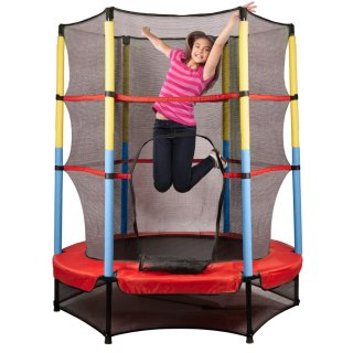 Trampolina ogrodowa dla dzieci 140cm czerwono-niebieska