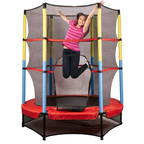 Trampolina ogrodowa dla dzieci 140cm czerwono-niebieska