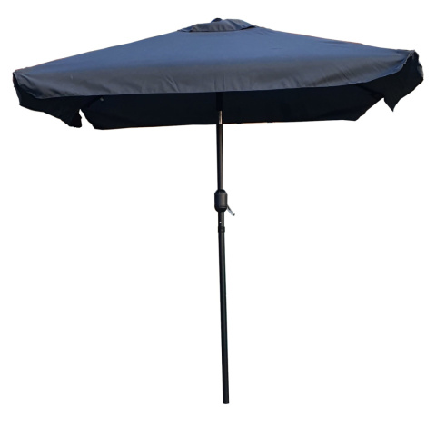 Prostokątny duży parasol ogrodowy skośny łamany z korbą szary 200 x 140 cm