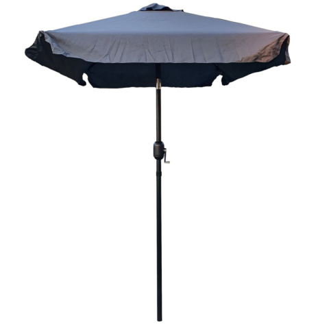 Prostokątny duży parasol ogrodowy skośny łamany z korbą szary 200 x 140 cm