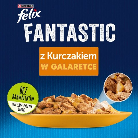 PURINA Felix Fantastic: kurczak - mokra karma dla kota - 85g