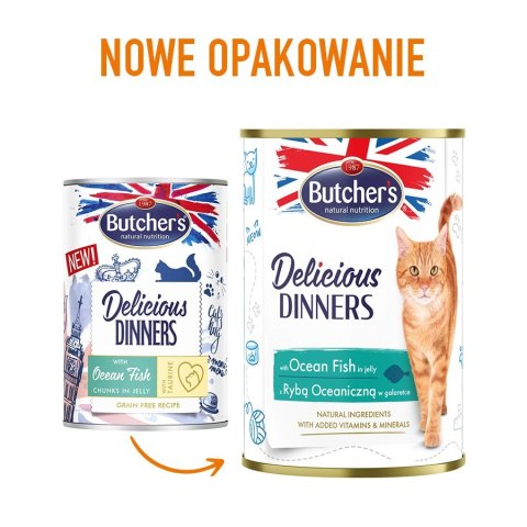 Butcher's Delicious Dinners kawałki z rybą morską w galaretce 400g