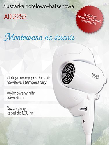 Suszarka 1600 W hotelowo-basenowa