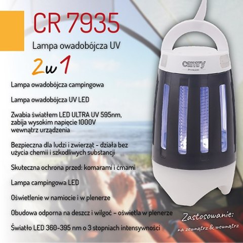 Lampa owadobójcza campingowa - akumulatorowa USB 2w1