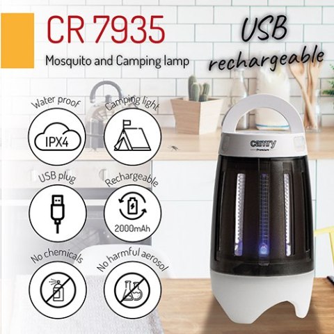 Lampa owadobójcza campingowa - akumulatorowa USB 2w1