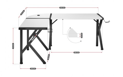Biurko gamingowe Huzaro Hero 6.3 White CARBON