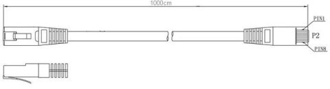 PATCHCORD KAT6 FTP 10M SZARY