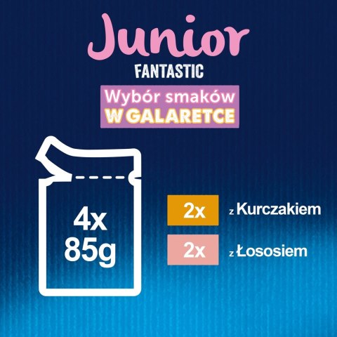 Karma Felix Fantastic Junior Kurczak, Łosoś 4x85g