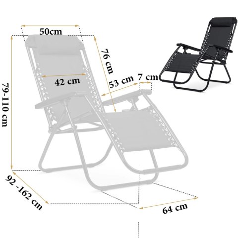 Zestaw leżaków ogrodowych z poduszką półką składane turystyczny fotel x2szt