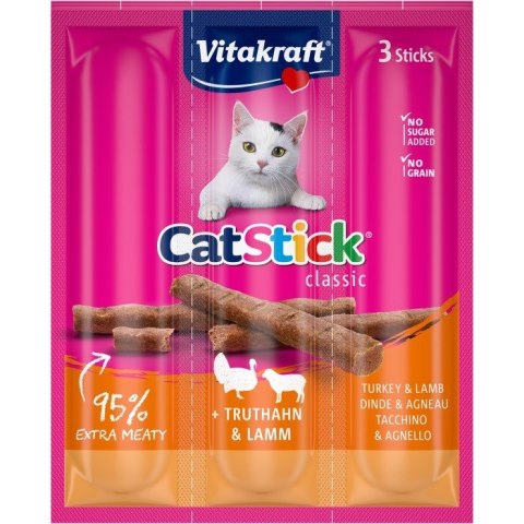 VITAKRAFT CAT STICK MINI 3szt indyk/jagnięcina przysmak dla kota