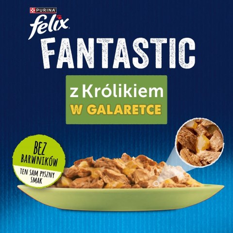 PURINA Felix Fantastic: królik - mokra karma dla kota - 85g