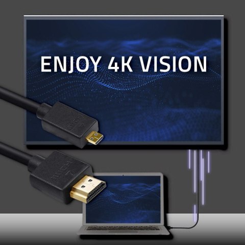 Qoltec Kabel HDMI A męski | Micro HDMI D męski | 1.5m