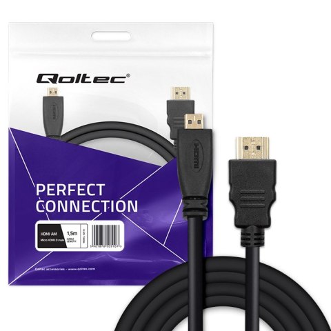 Qoltec Kabel HDMI A męski | Micro HDMI D męski | 1.5m