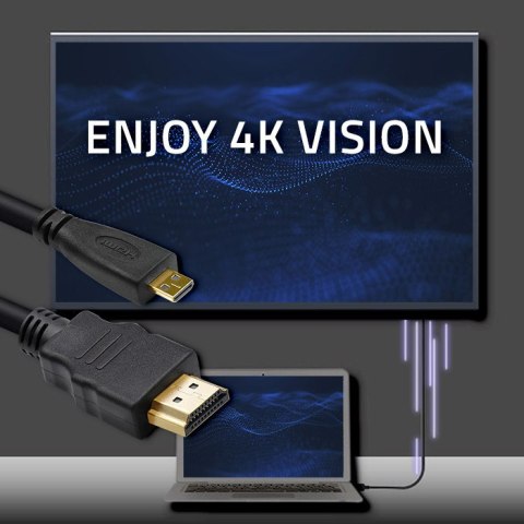 Qoltec Kabel HDMI A męski | Micro HDMI D męski | 1m