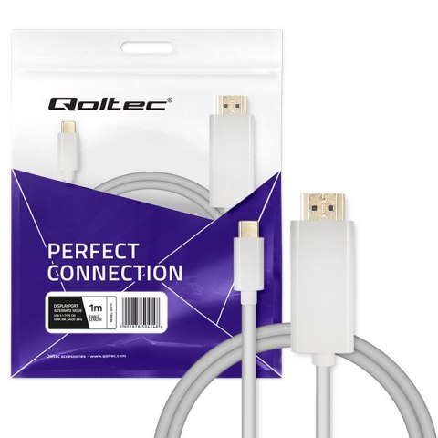 Qoltec Kabel USB 3.1 typ C męski/ HDMI A męski | 4K | Alternate mode | 1m