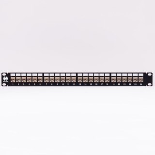 Patch panel keystone 19" 24-porty, FTP, wyposażony 24xkeystone jack kat. 6, Netrack