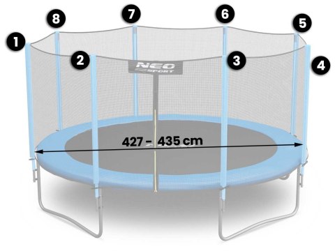 SIATKA ZEWNĘTRZNA DO TRAMPOLIN 435CM 14FT NEO-SPORT SIATKA ZEWNĘTRZNA DO TRAMPOLIN 435CM 14FT NEO-SPORT