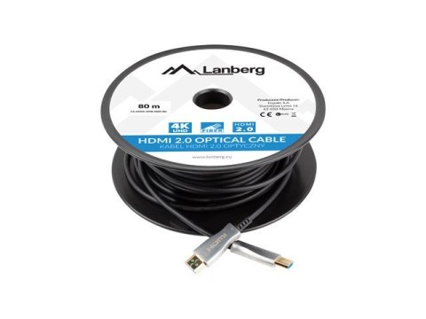 KABEL HDMI M/M V2.0 80M CZARNY OPTYCZNY AOC LANBERG