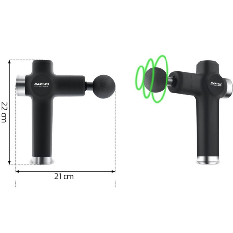 Pistolet do masażu ciała 8 nakładek NS-501 Neo-sport czarny