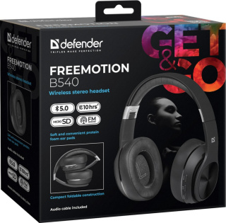 SŁUCHAWKI DEFENDER BLUETOOTH FREEMOTION B540 CZARNE