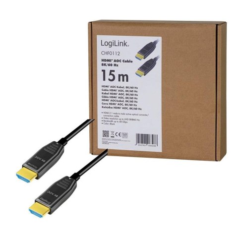 Kabel HDMI 2.1 LogiLink CHF0112 8K/60 Hz, M/M, AOC, 15 m