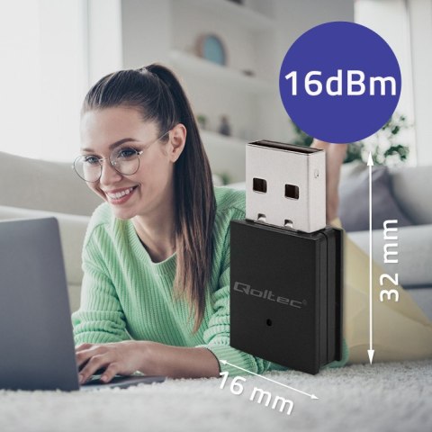 Qoltec Bezprzewodowy mini adapter WiFi Standard N | BT 4.0 USB