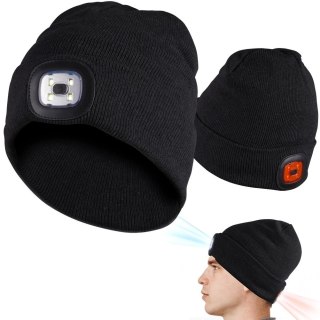 Czapka z latarką beanie czarna