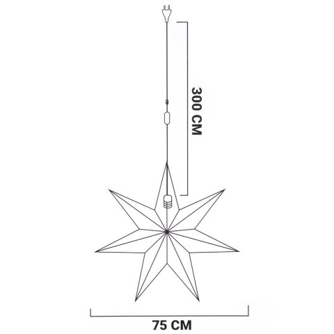 Gwiazda świecąca welurowa beżowa wisząca 75 cm