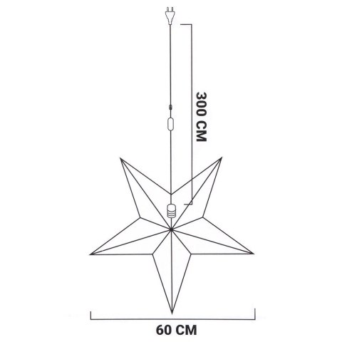 Gwiazda świecąca welurowa czarna wisząca 60 cm