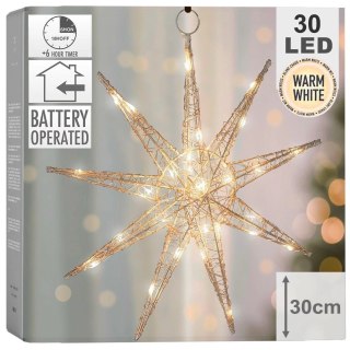 Gwiazda świecąca złota 30 LED 30 cm