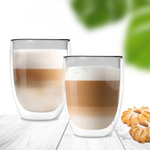 Szklanki termiczne z podwójną ścianką do kawy latte DOUBLE 370 ml 2 szt.